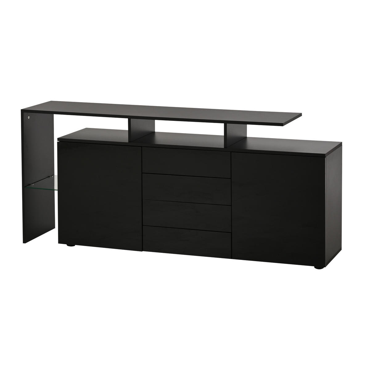 ANRICHTE Schwarz 160/35/70 cm - Schwarz, Holz (160/70/35cm) - PANGIVO