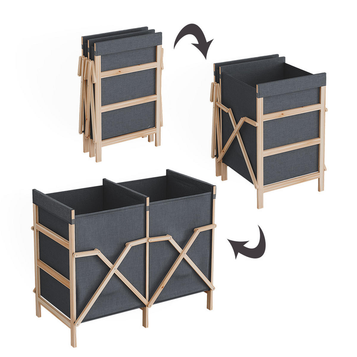 SKŘÍŇKA DO KOUPELNY Bruno Šedá - šedá, dřevo (80/64/40cm) - Vicco