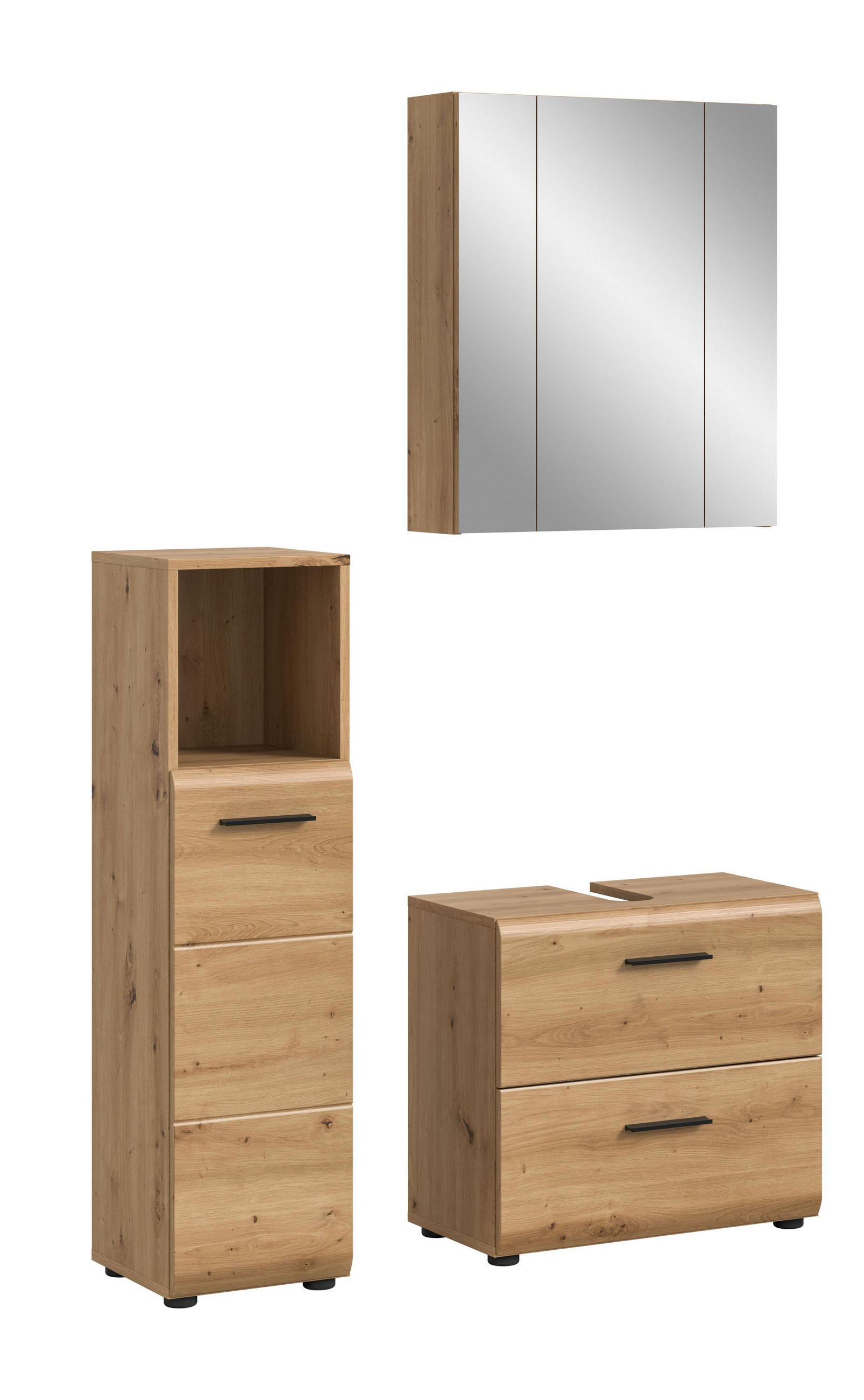 BAD-SET ICE 3-tlg. (B/H/T: ca. 105/185/30 cm) in Artisan Oak Nachbildung/Artisan Oak Nachbildung - Eiche Artisan, Holz (105/185/30cm)