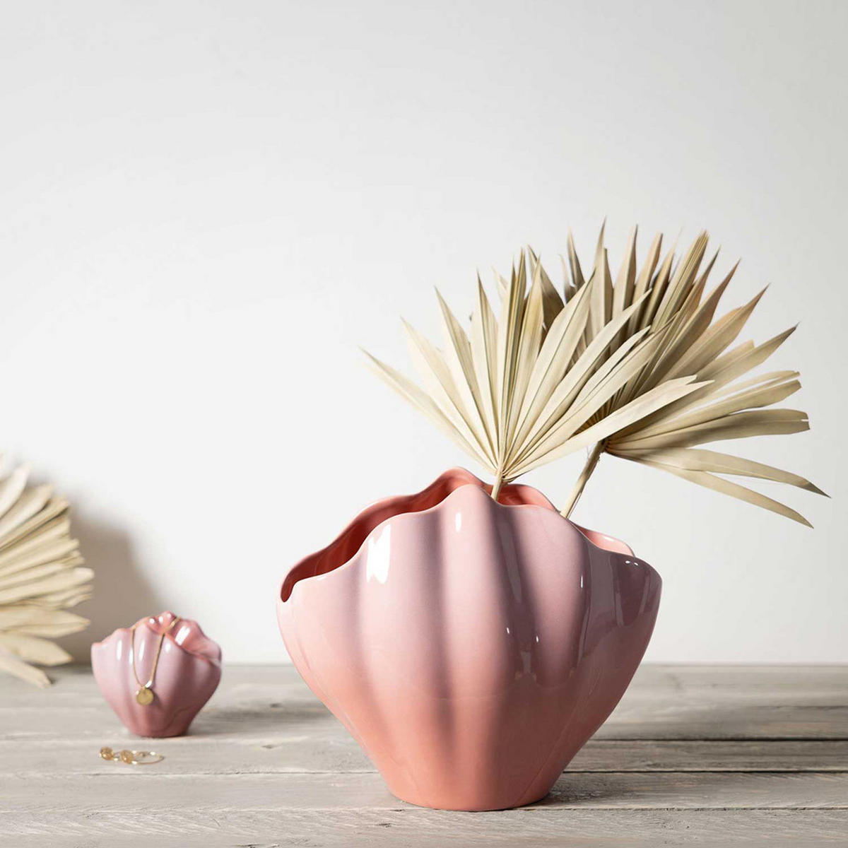MUSCHELVASE Perlemor Home rosa 28 x 19 x 23 cm - Rosa, Keramik (19/23/28.2cm) - like.Villeroy & Boch