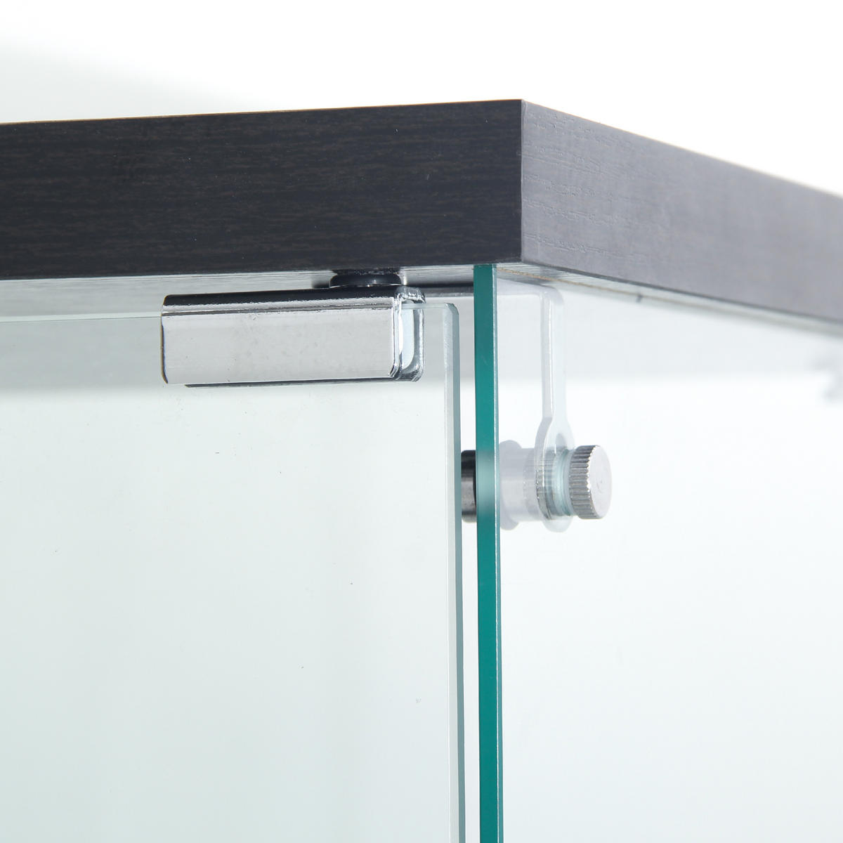 GLASVITRINE freistehend LED Glas Schrank schwarz modern - Schwarz, Holz (80.5/164/36.5cm) - LEBENLANG