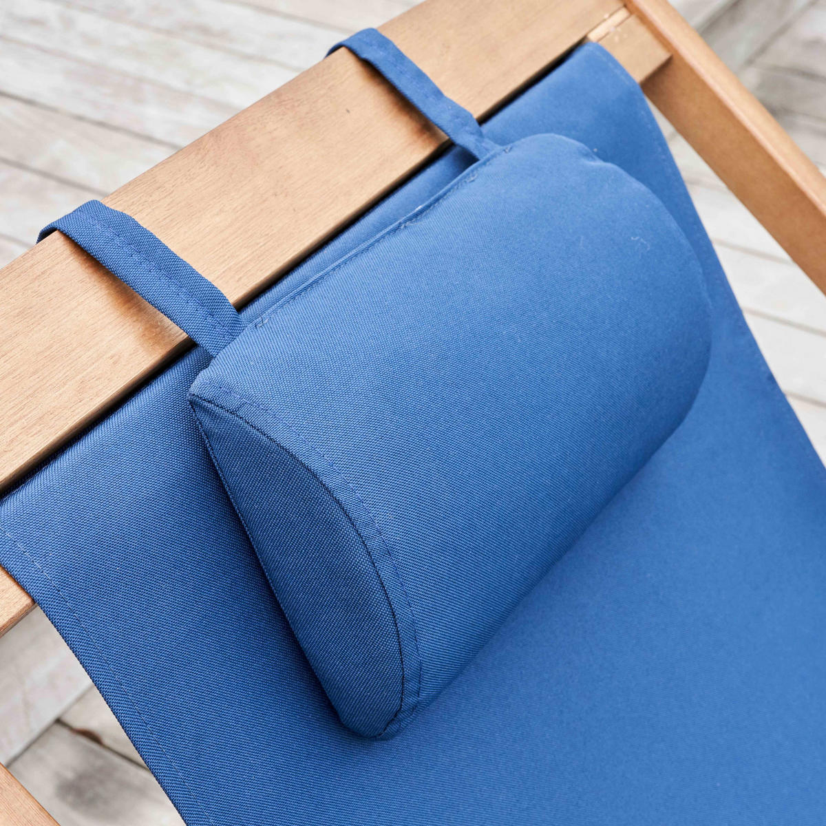 LIEGESTUHL 2-tlg., Pazifikblau - Blau, Holz (62/88/105cm) - Oviala