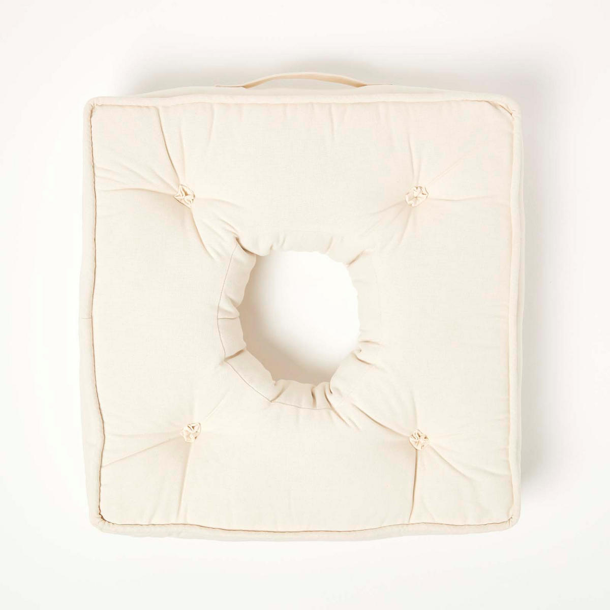 SITZKISSEN mit Aussparung creme 50/50/10 cm – Entlastungskissen, Baumwolle - Creme, Textil (50/50/10cm) - Homescapes