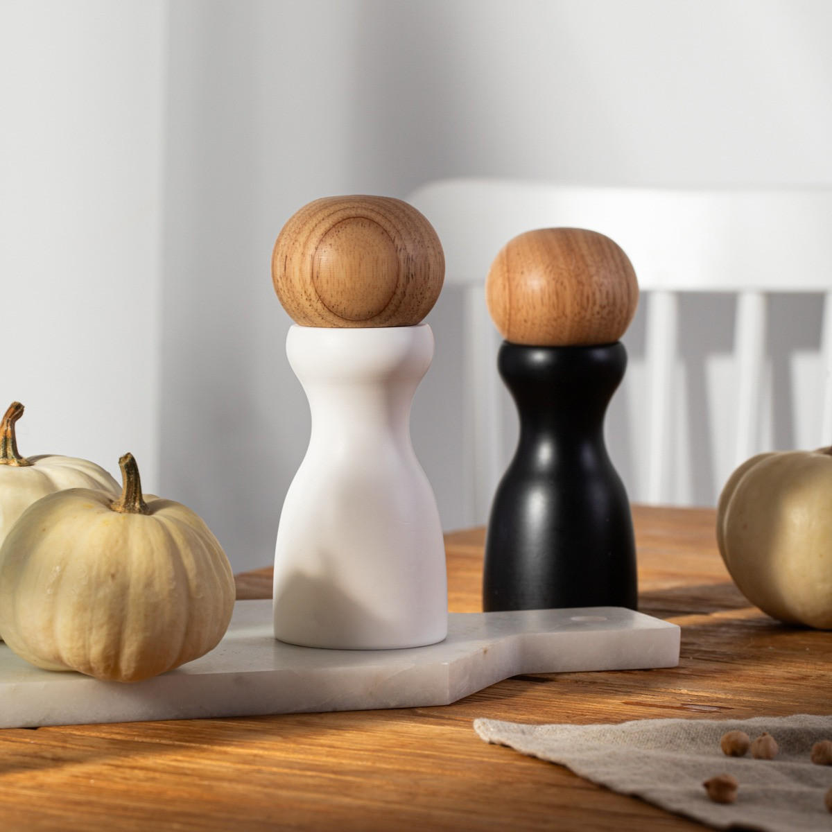 GEWÜRZMÜHLE Newgrind weiß und schwarz 15,5 cm 2er-Set - Schwarz, Kunststoff (6/15/6cm) - Homla