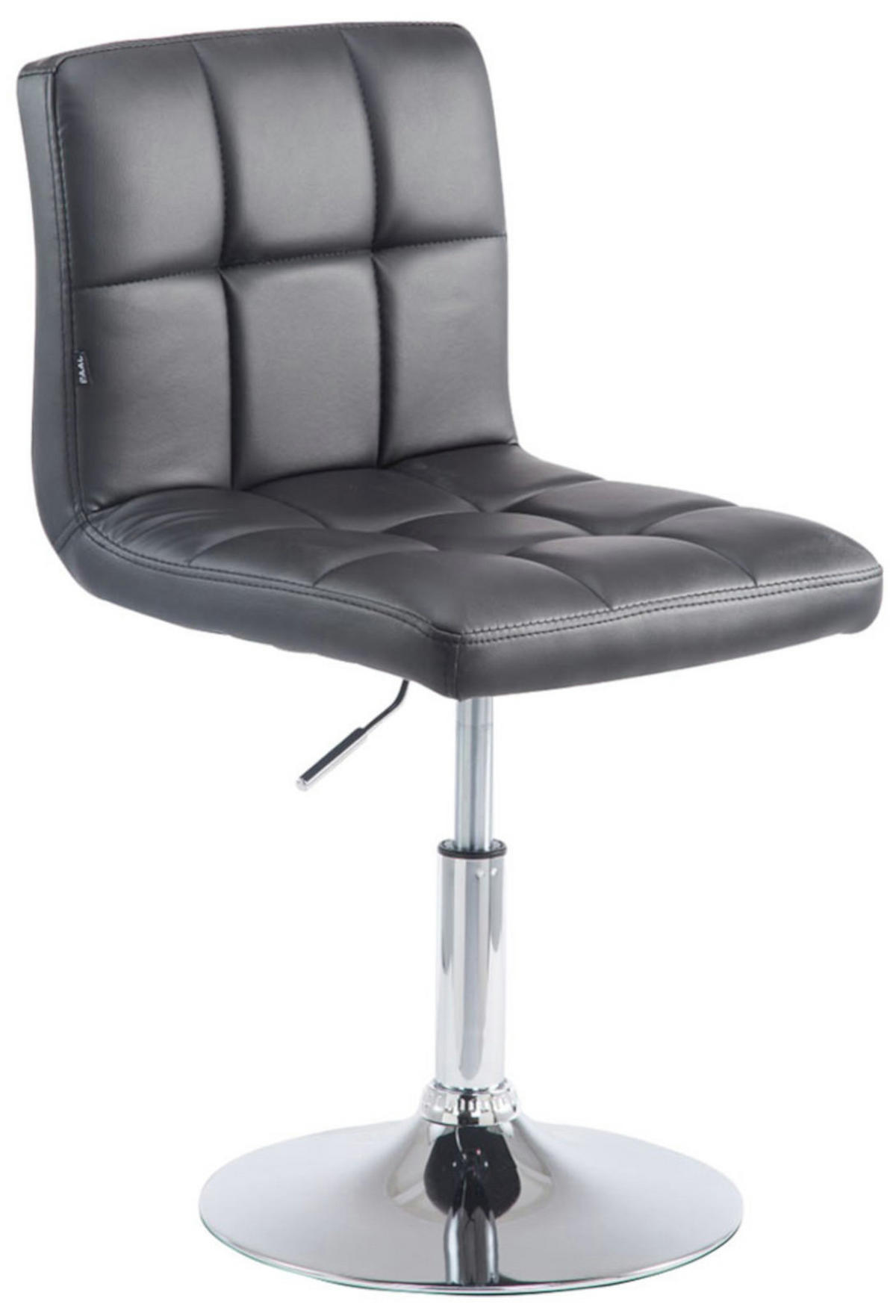 DREHSTUHL 4er Set Lederlook schwarz - Chromfarben/Schwarz, Textil/Metall (44/74/49cm) - CLP