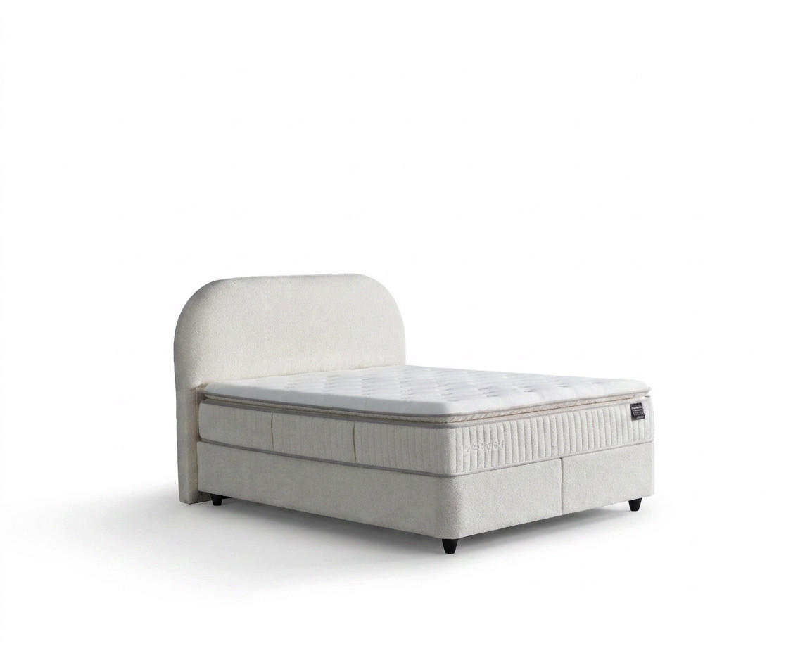BOXBETT BOHEM Bett mit Matratze 180x200 - Beige, Holz (180/200cm)