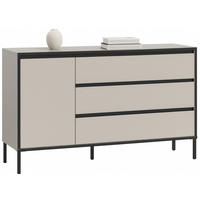 SIDEBOARD Sand / Kaschmir mit Schwarz, Kommode mit 3 Vollauszug-Schubkästen 163 x 83 cm - Sandfarben/Kaschmir, Holzwerkstoff/Metall (136/83/38cm) - Inn.Furn