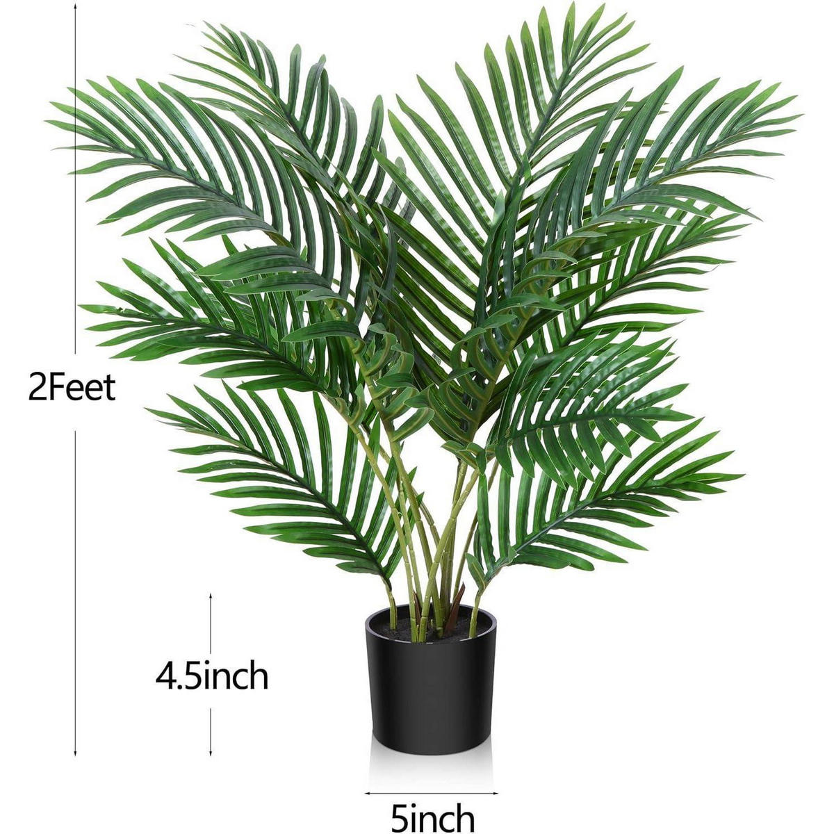 KUNSTPALME Areca 60 cm im Topf - Grün, Kunststoff (61cm)