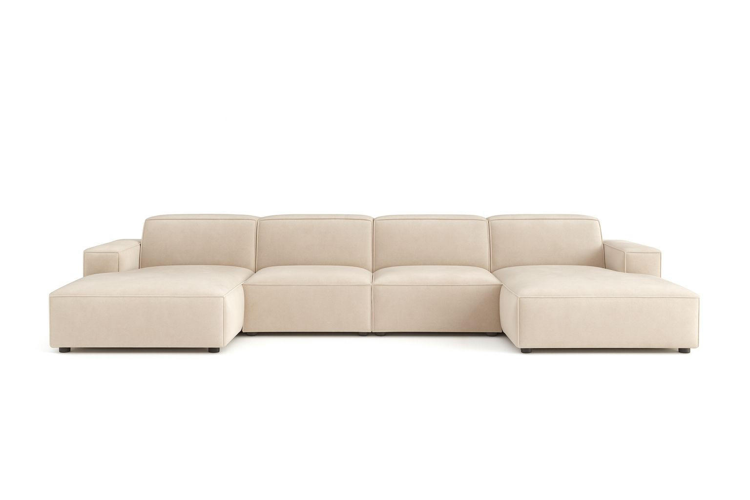 ECKSOFA Cursal U-Form, Stoff Salvador, Beige - Beige, Holz (364/166cm) - Kaiser Möbel