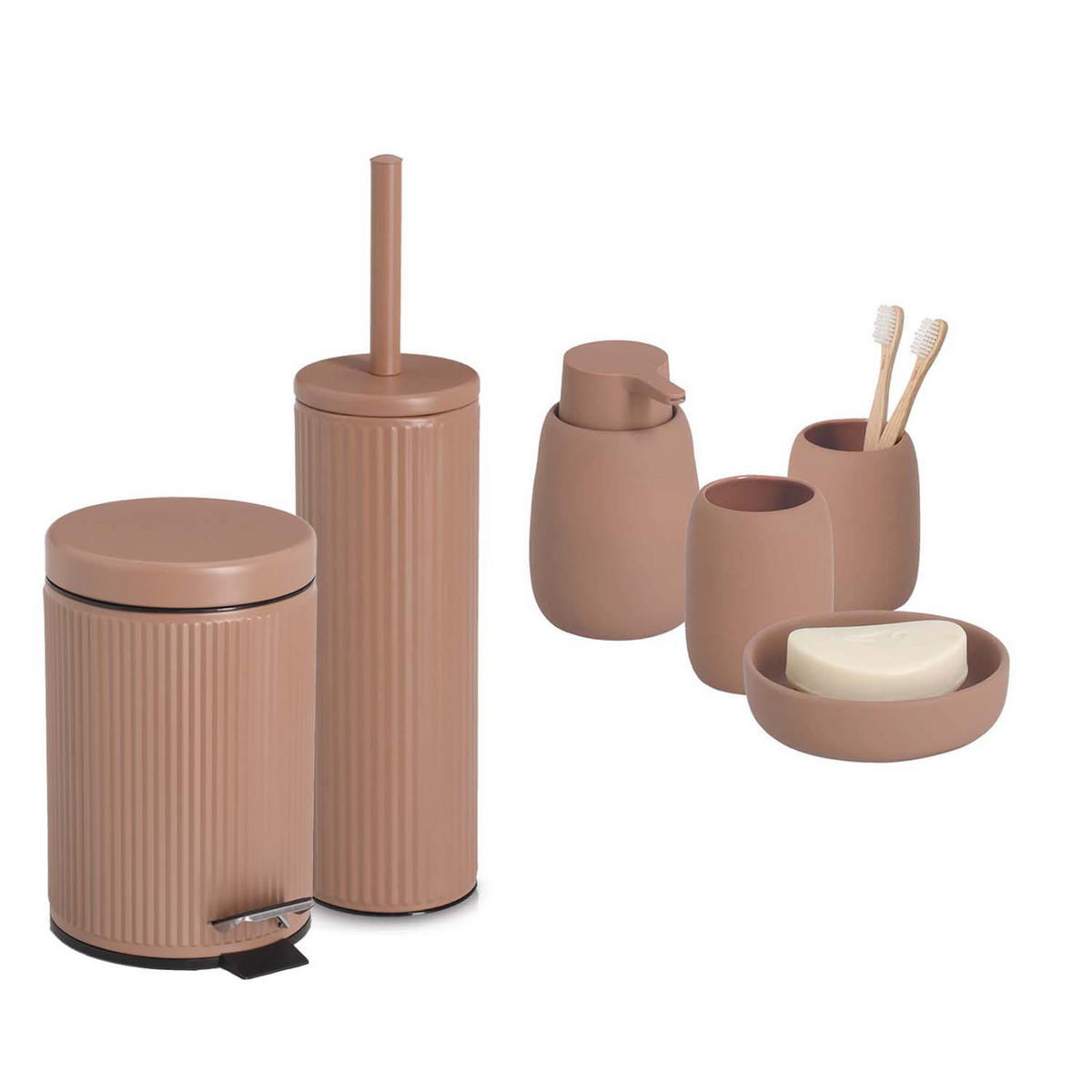 BADACCESSOIRES - Keramik, Mocca, 6-teiliges Set - Mokka, Keramik (17/25.9/17cm) - Zeller Present