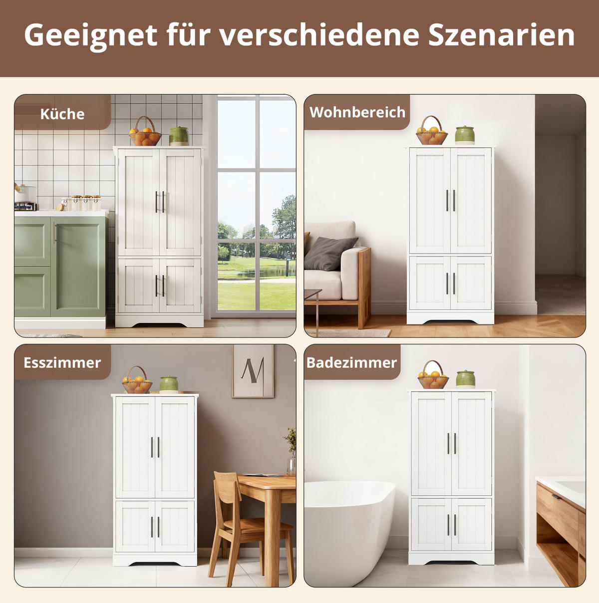 BUFFET 120/60/40 cm Weiß aus MDF mit LED-Sensorlicht - Weiß, Holzwerkstoff (40/120/60cm) - OKMYHOME