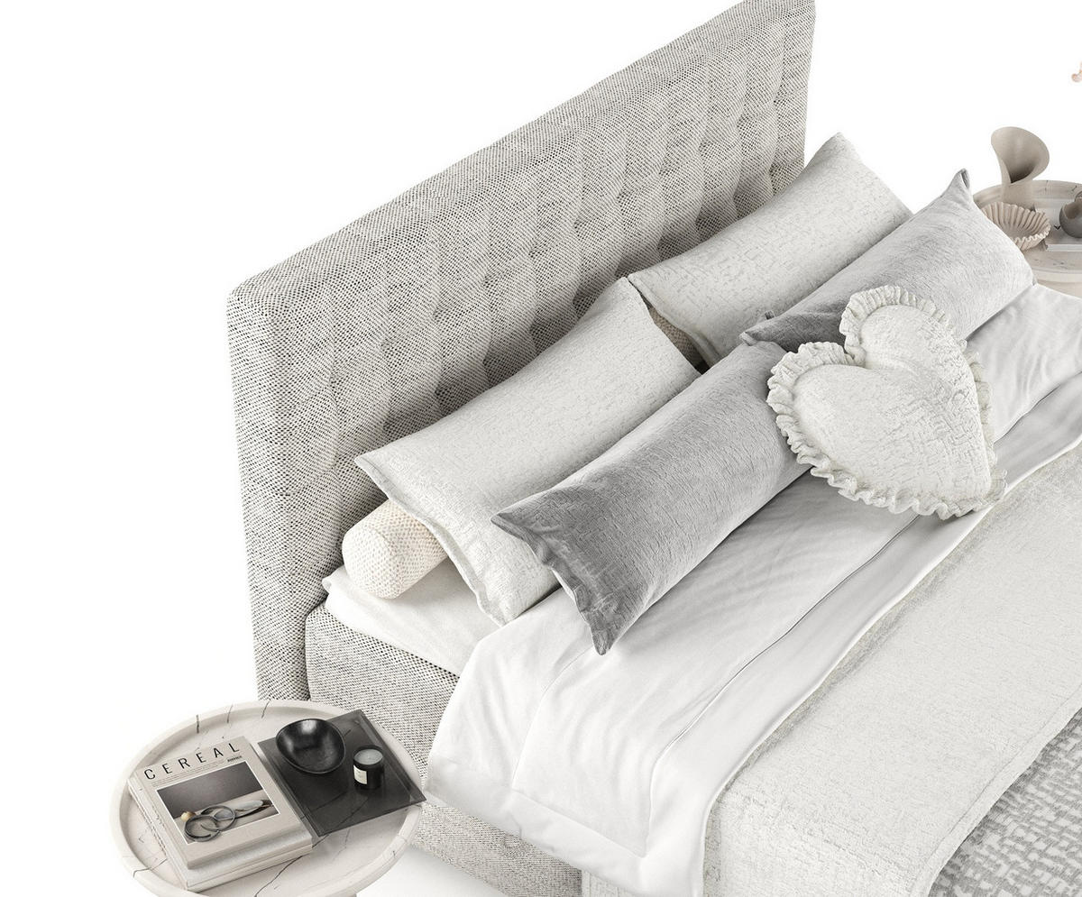BOXBETT Divine Grau 180/200 cm - Schwarz/Grau, Holz/Holzwerkstoff (180/200cm) - Maison de Reve
