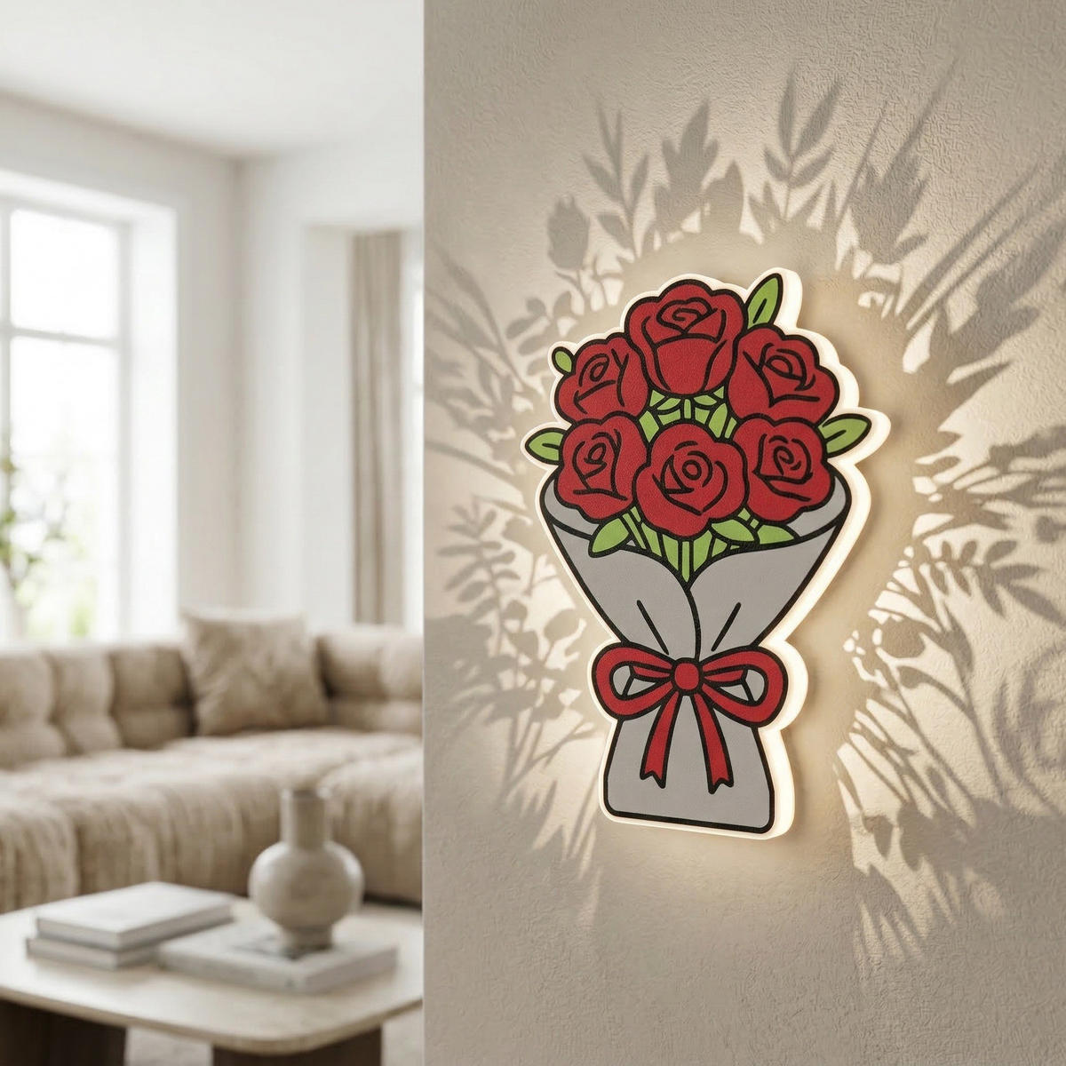 LED-WANDLEUCHTE 20.2/14.9/3.8 cm - Rot, Kunststoff (14.9/3.8/20.2cm) - Authentics