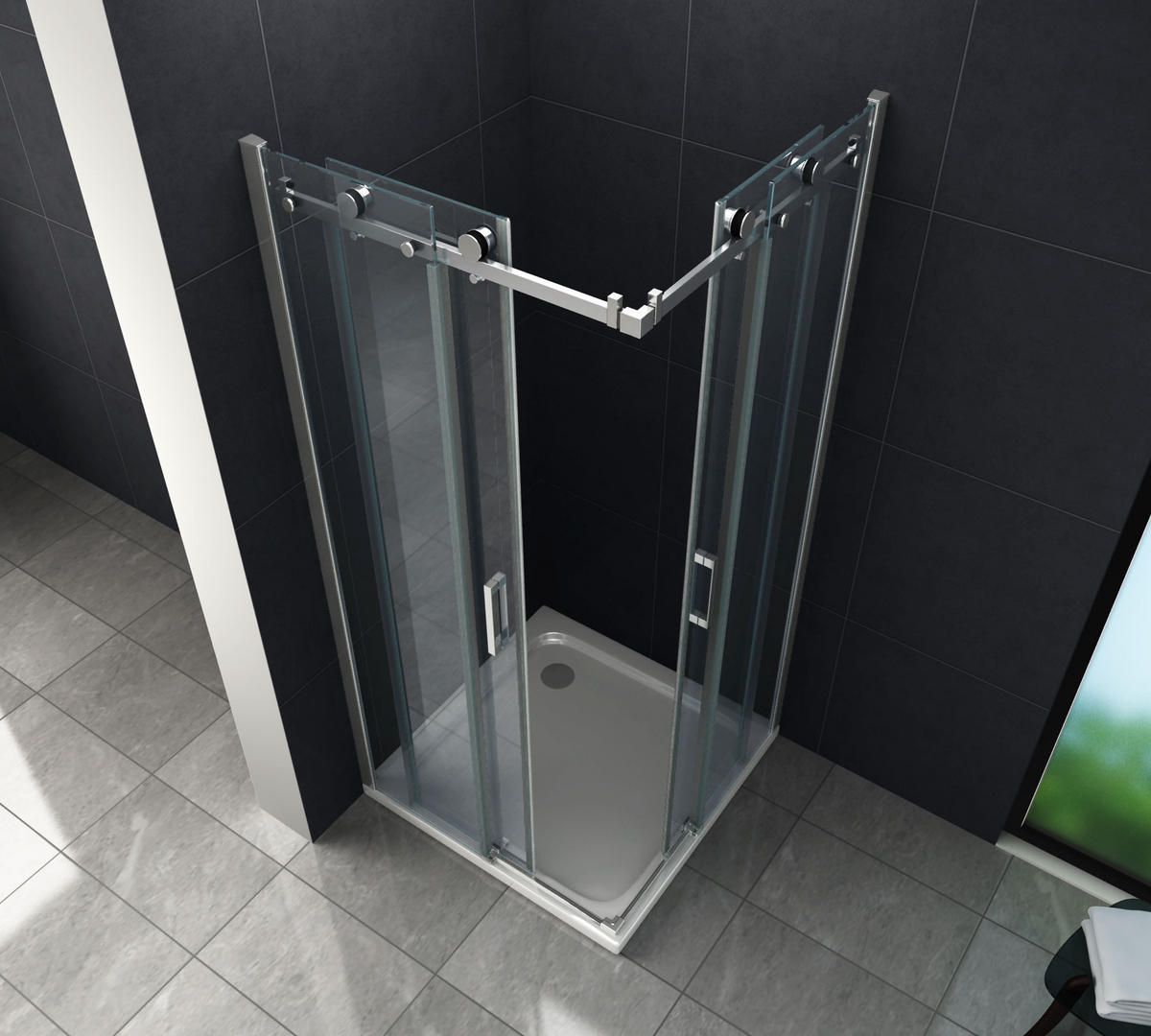 DUSCHKABINE TELA Klar 100 x 100 x 195 cm 8 mm ESG - Klar, Glas (100/100/195cm) - Glasdeals