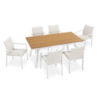 GARTENMÖBEL-SET Maui beige - Beige, Metall - Juskys