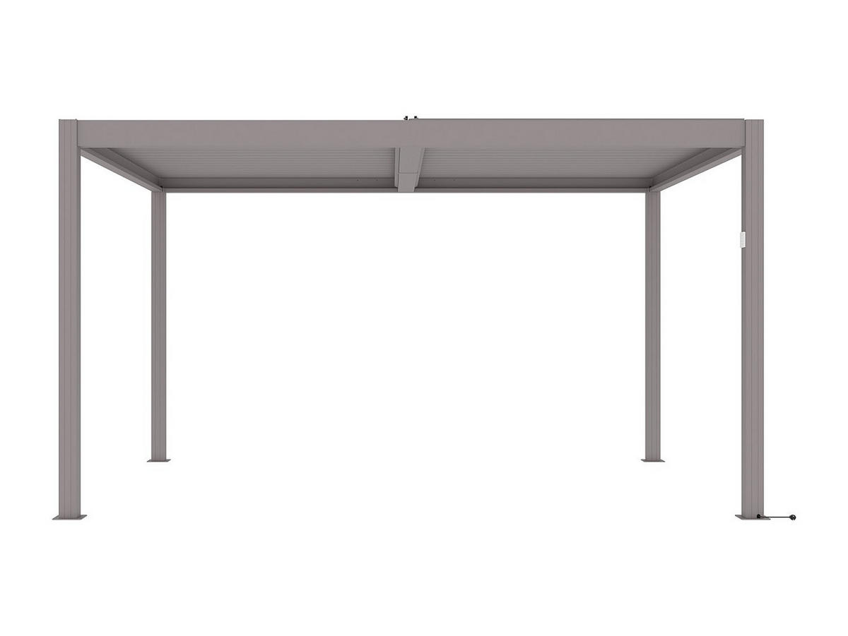 TERRASSENDACH bioklimatisch freistehend elektrisch mit verstellbaren Lamellen - Aluminium - 12 m² - Taupe - AMADORA - Braun, Metall (395/220/305cm) - Vente-Unique