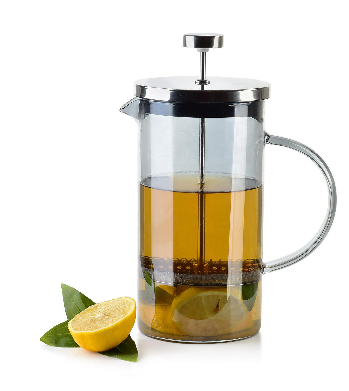 FRENCH PRESS, borosilikátové sklo, šedá - šedá, sklo (11/22/15.5cm) - Mondex