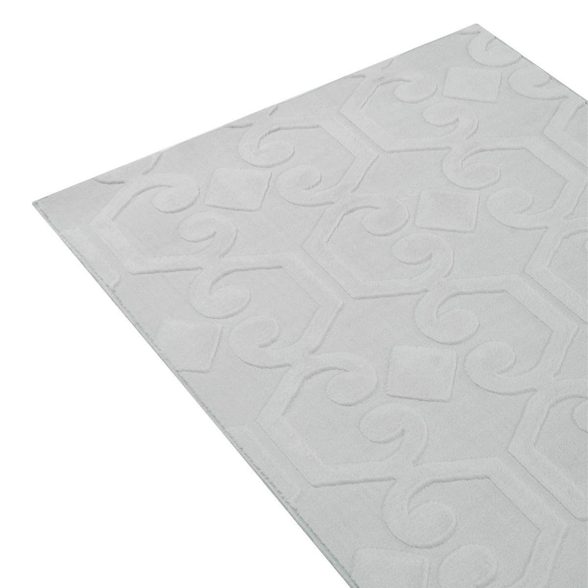 TEPPICH Hellgrau 80/300 cm Gannett - Hellgrau/Grau, Textil (80/300cm) - Beliani