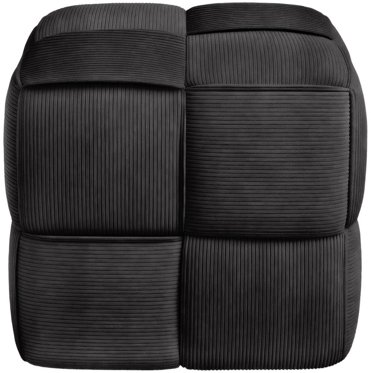 SITZHOCKER Giros Cord Dunkelgrau Hocker Schlafzimmer - Dunkelgrau, Textil (40/40/40cm) - DELUKE