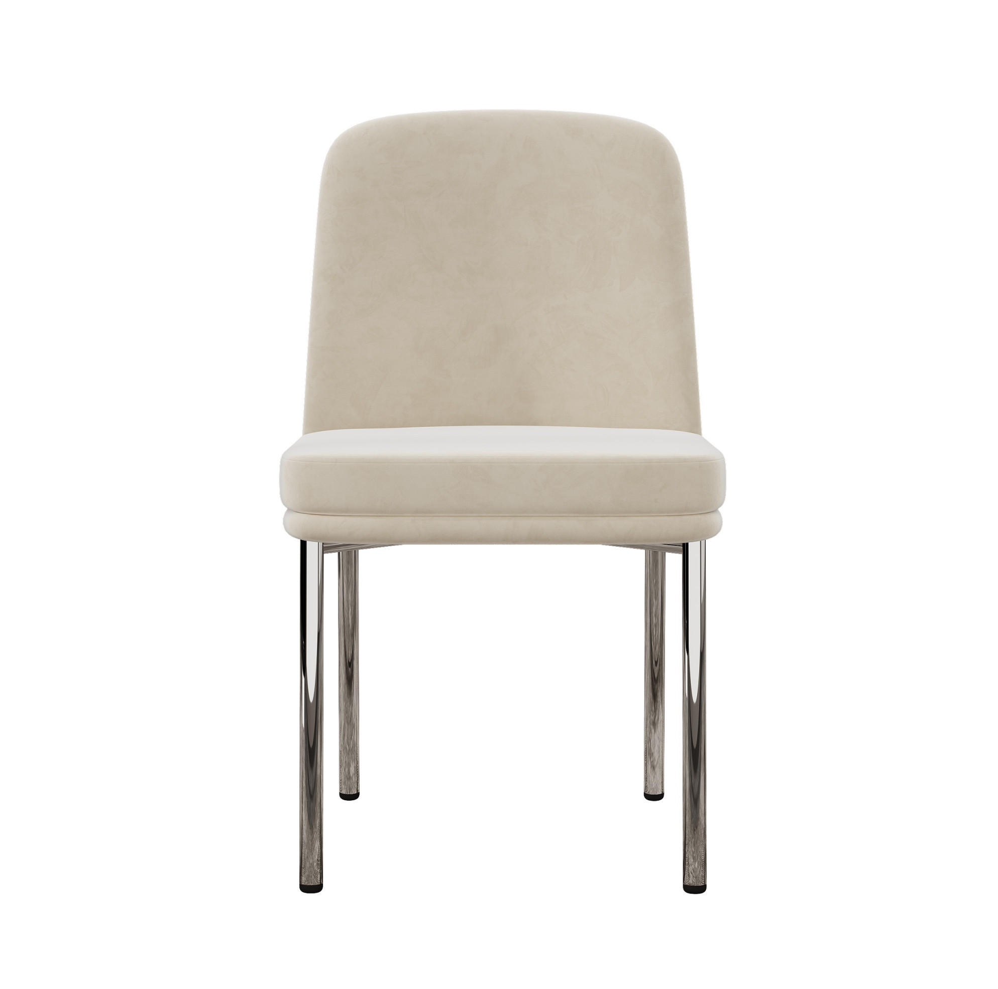 ESSZIMMERSTUHL 4er-Set gepolstert Samt Beige mit Metallbeinen - Beige, Metall (53/82/42.7cm) - Meubliv