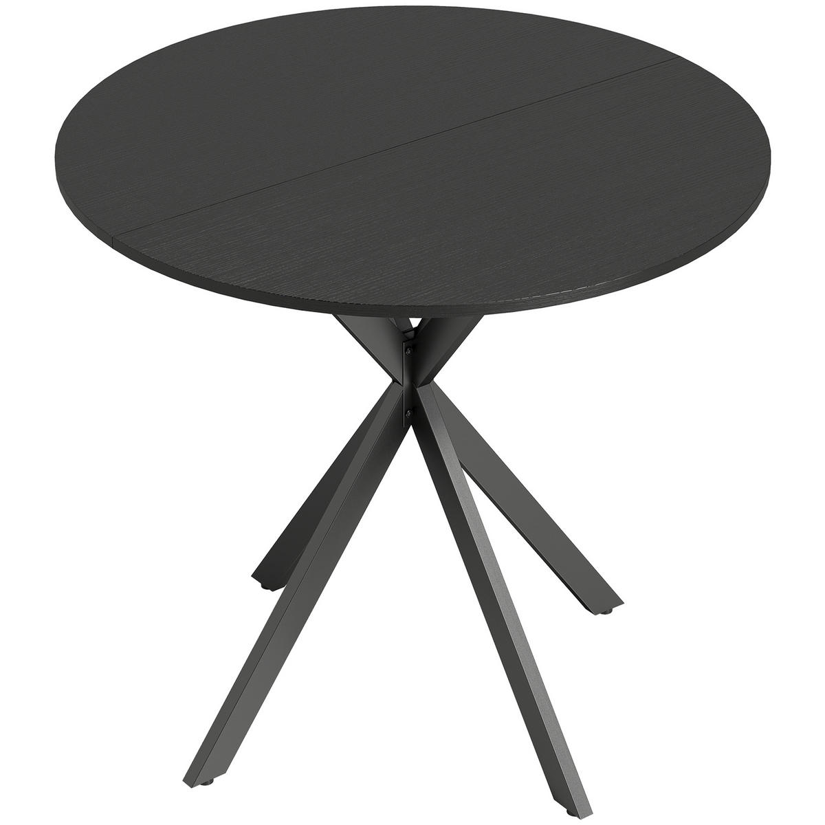 ESSTISCH Schwarz 80.0/80.0/75.0 - Schwarz, Holzwerkstoff (80/80/75cm)