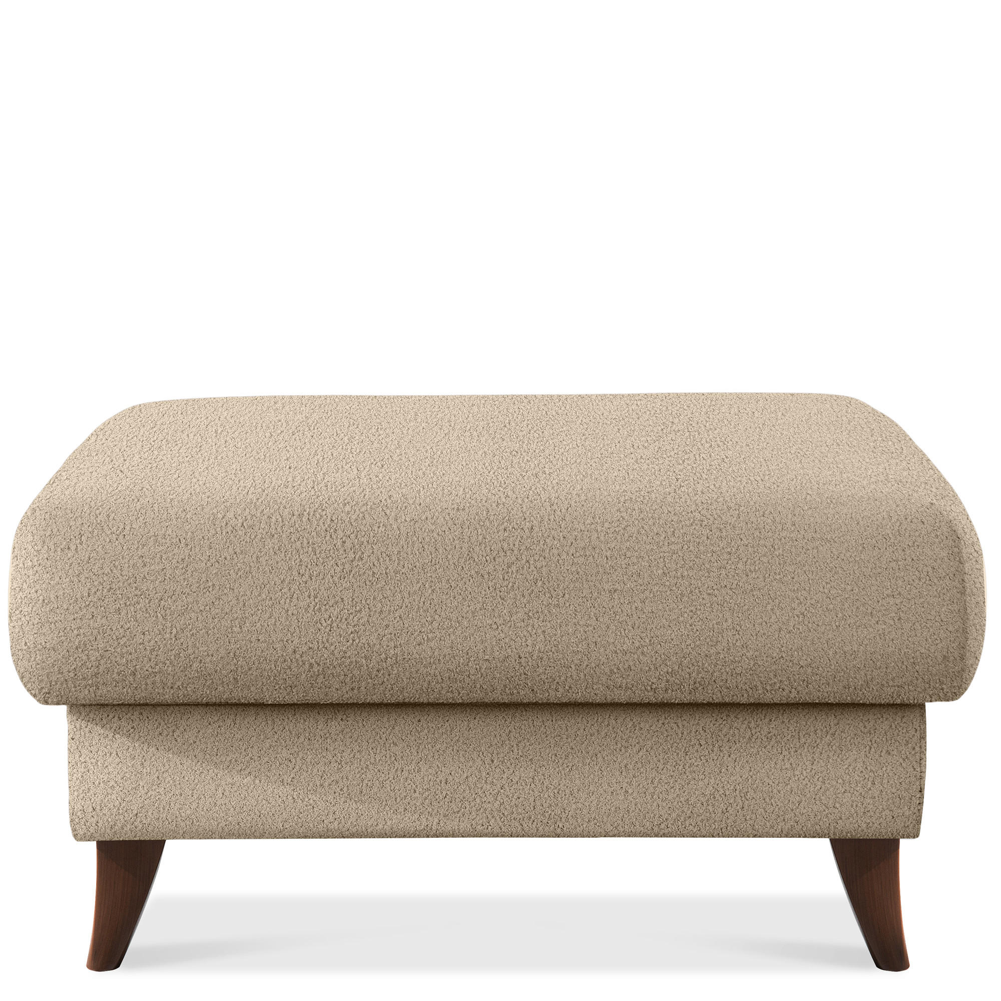 HOCKER GUSTAVO Bouclé, Beige - Beige, Holz/Holzwerkstoff (92/49/92cm) - KONSIMO®