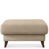 HOCKER GUSTAVO Bouclé, Beige - Beige, Holz/Holzwerkstoff (92/49/92cm) - KONSIMO®