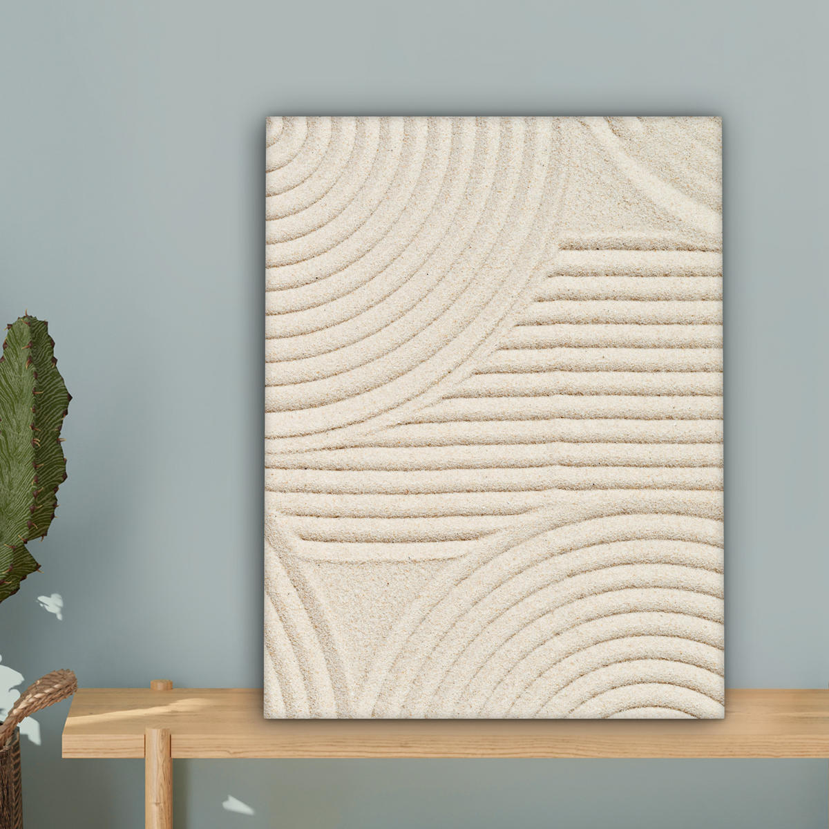 LEINWANDBILD Muster - Abstrakt - Weiß Room Decor 30x40 cm - Beige, Textil (30/40cm) - MuchoWow
