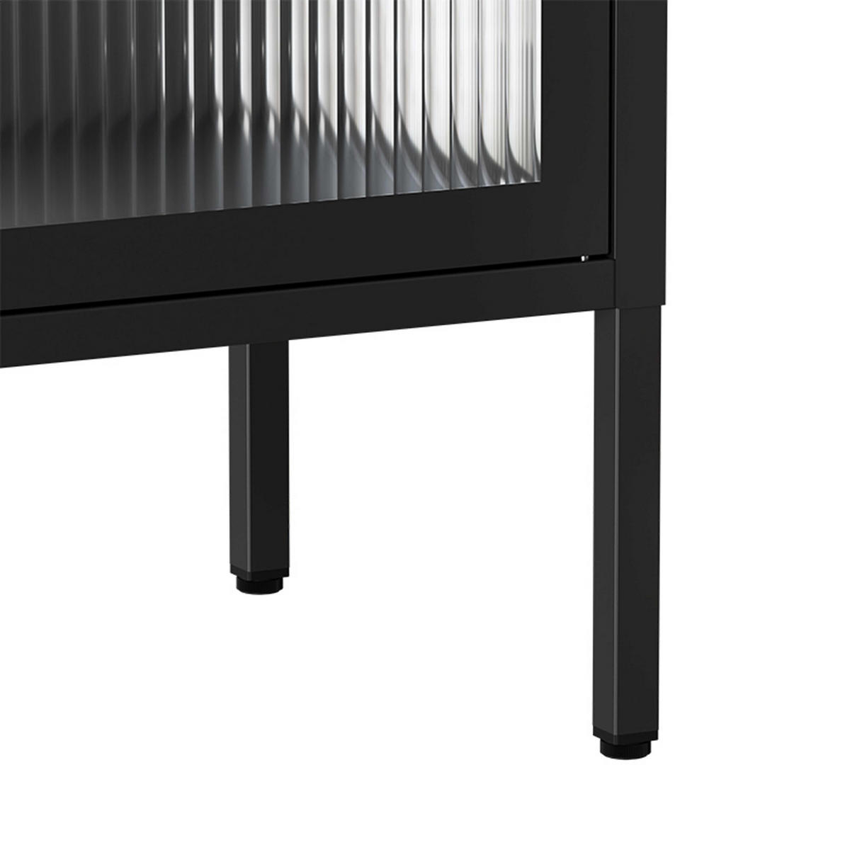 TV-SCHRANK 115 cm, Schwarz - Schwarz, Metall (35/60/115cm) - Oviala