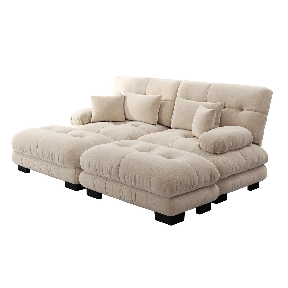 SOFA 2-Sitzer 220/145/81 cm Hellbraun - Hellbraun, Textil (145/81/220cm)