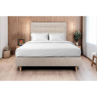 KOPFTEIL gepolstert - Gesteppt – Beigebrauner Stoff - 200 cm - Beige/Braun, Karton/Holz (200/120/10cm) - Sommeil de Plomb