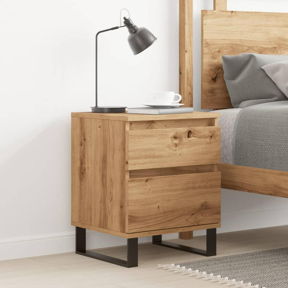 NACHTTISCH Artisan-Eiche 40/35/50 Cm Holzwerkstoff - Braun, Holzwerkstoff (35/50/40cm) - vidaXL