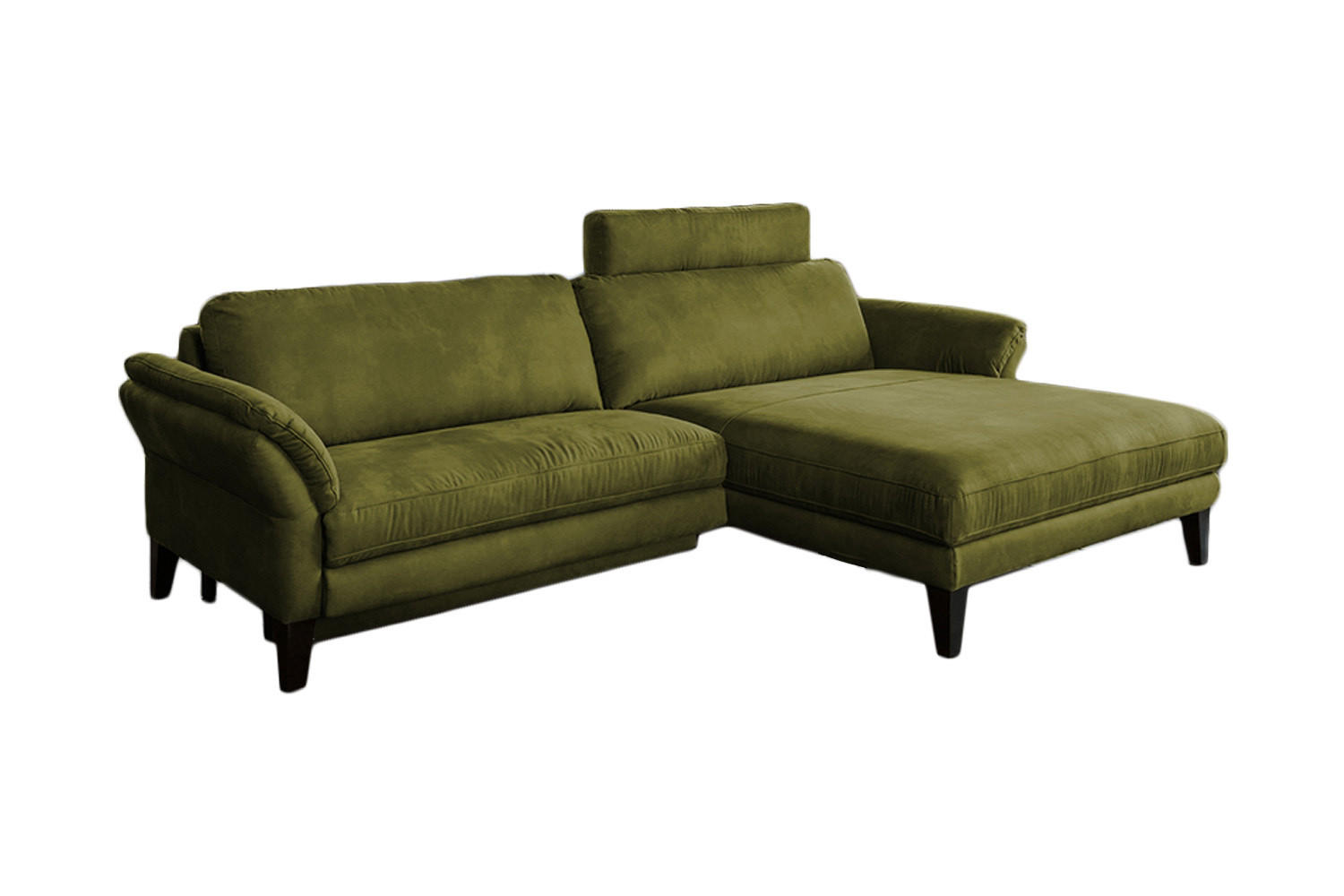 ECKSOFA MIT MOTORISCHER RELAXFUNKTION MALTA Grün Webstoff - Schwarz/Grün, Buchenholz/Textil (302/175cm) - KAWOLA