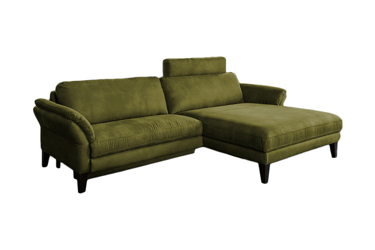 ECKSOFA MIT MOTORISCHER RELAXFUNKTION MALTA Grün Webstoff - Schwarz/Grün, Buchenholz/Textil (302/175cm) - KAWOLA