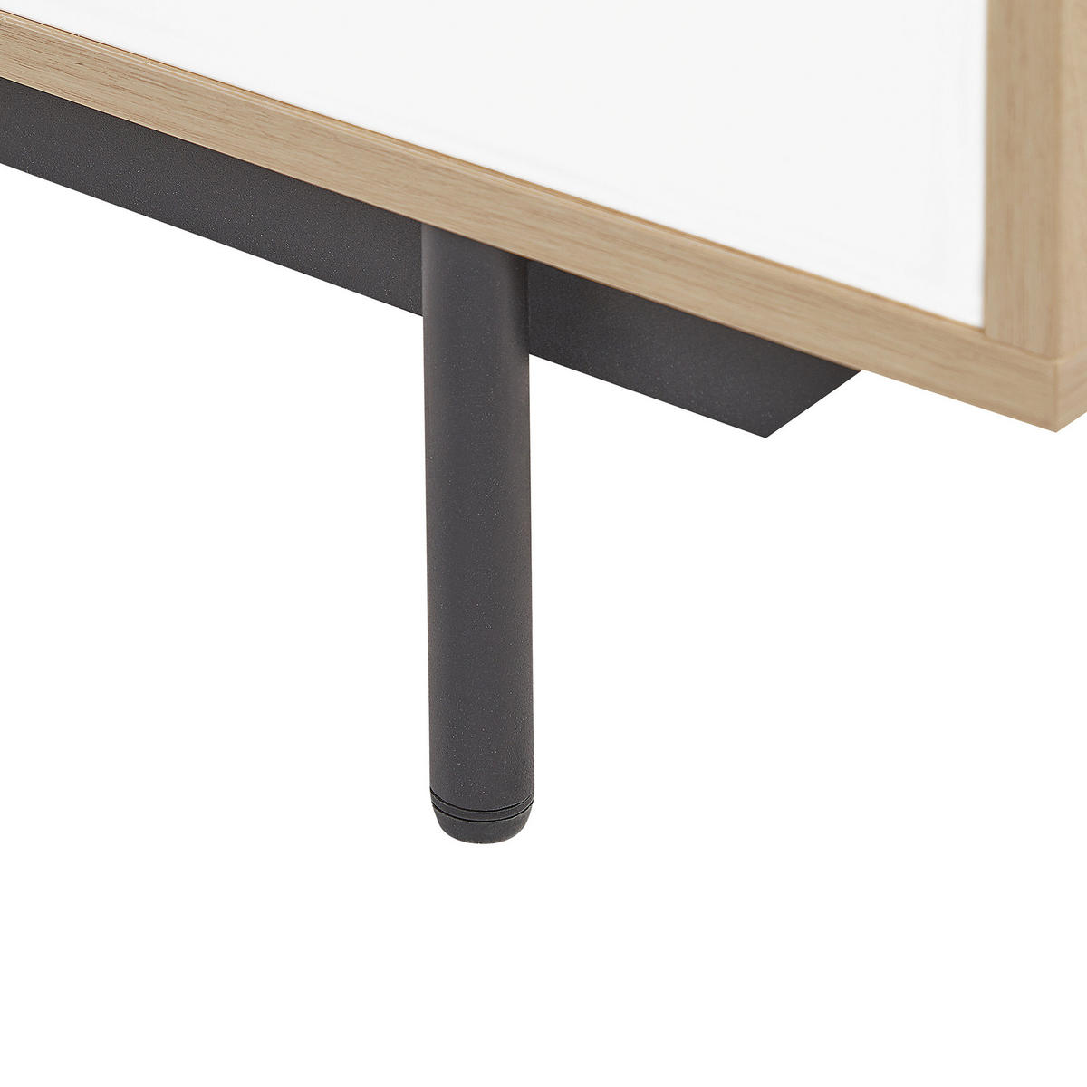 TV-MÖBEL Hellbraun, Weiß, Schwarz ITACA 40/163/50 cm - Hellbraun, Holzwerkstoff (163/50/40cm) - Beliani