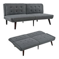 SCHLAFSOFA aus Leinen 146 cm in Grau mit 5-fach verstellbarer Rückenlehne - Grau, Textil (157/70/51cm) - Modfu