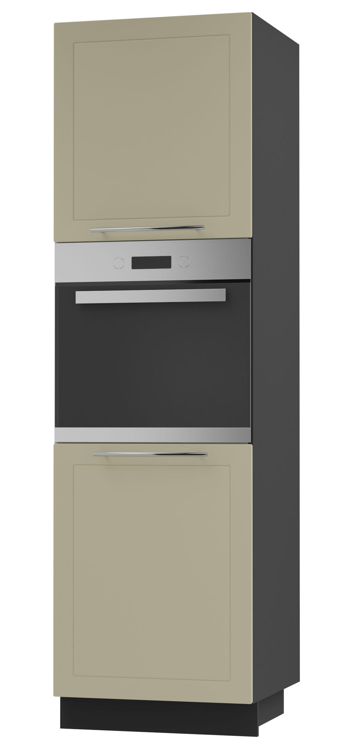 Feldmann-Wohnen Backofenhochschrank Creme, Schwarz 60x207x59 cm