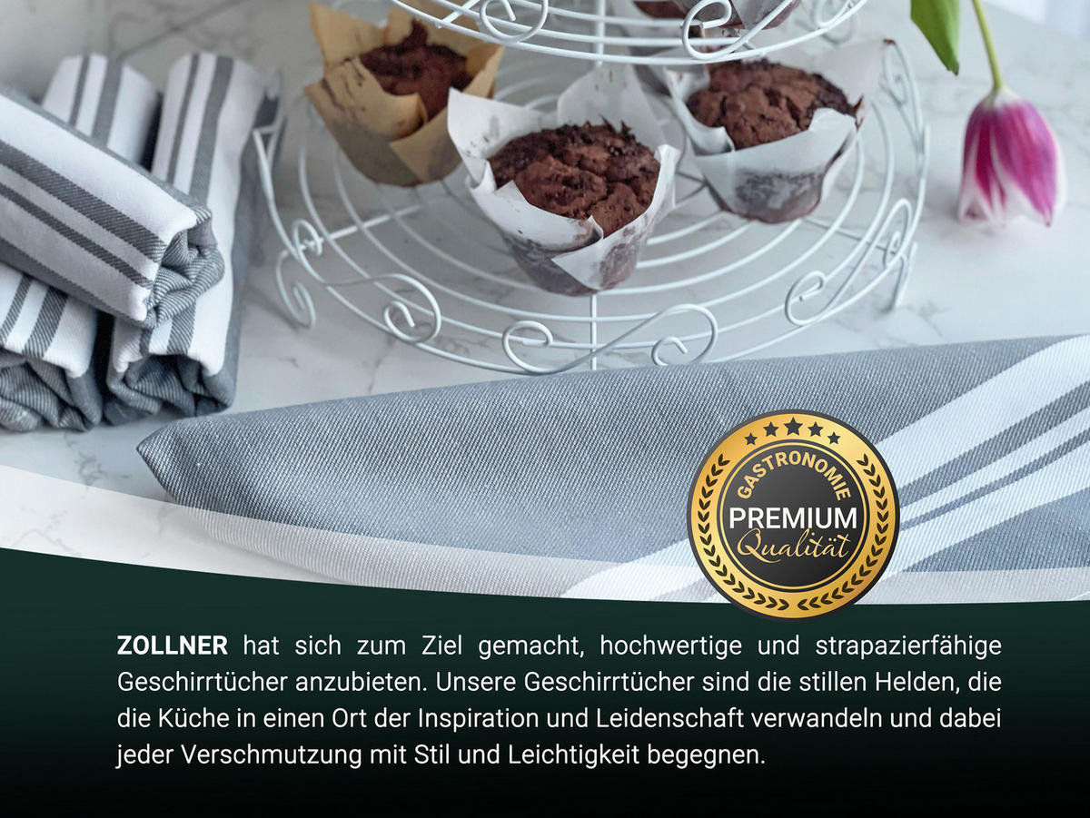 GESCHIRRTÜCHER, 5er-Set, 50x70 cm, 100% Baumwolle, Grau - Grau, Textil (50/70cm) - Zollner