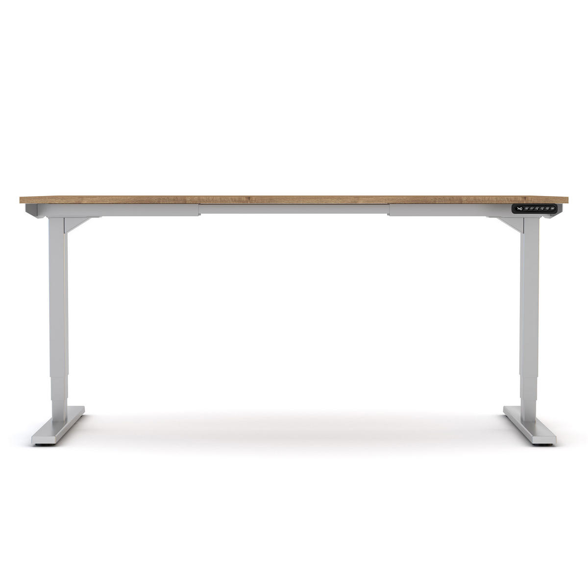SCHREIBTISCH Elektrisch höhenverstellbarer Schreibtisch Y-Line Eiche Tabak Weißaluminium 160/80/62-127cm - Weiß Hochglanz/Silberfarben, Holzwerkstoff/Metall (80/160/127cm) - ASSMANN