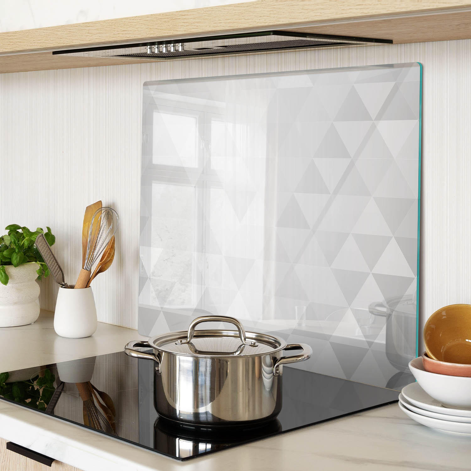 GLASPLATTE 60x52 cm Abstraktion - Grau, Glas (60/0.4/52cm) - TULUP