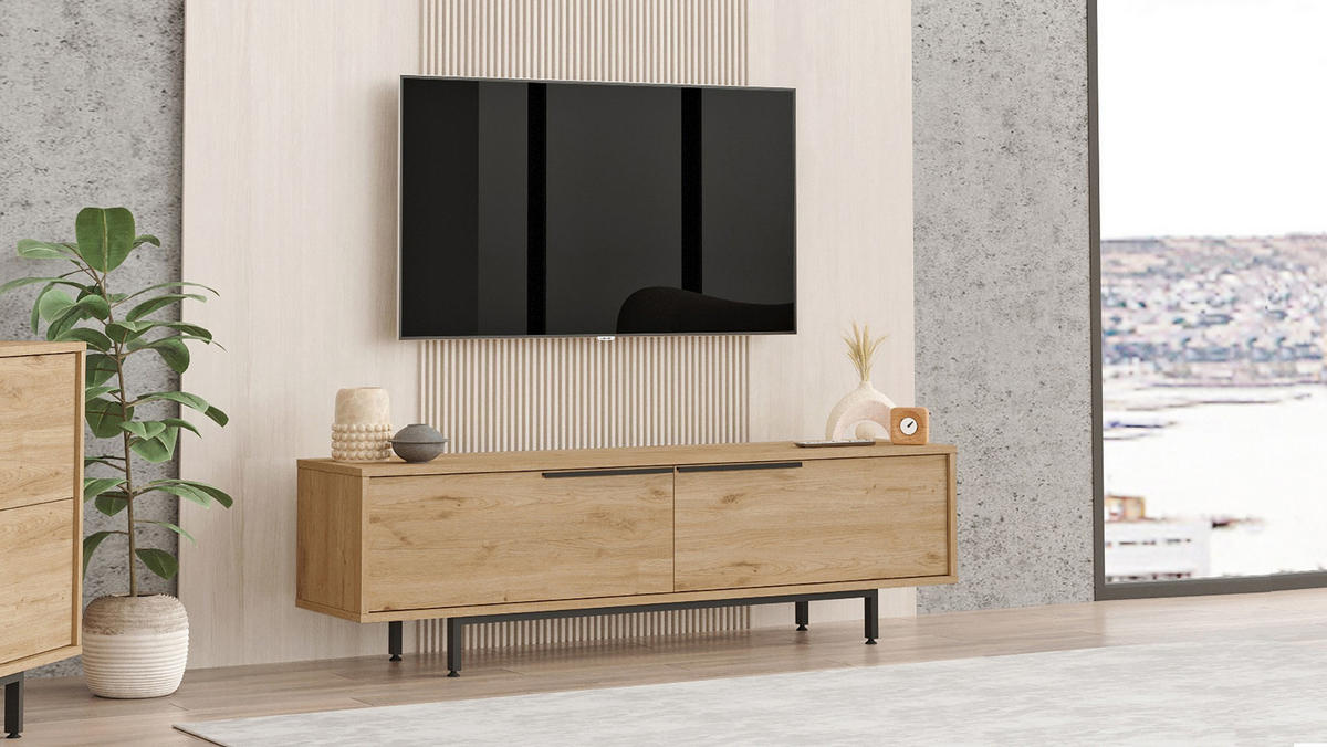 TV-MÖBEL calvin Braun - Braun, Holz (35/45/160cm) - Habitat Garten