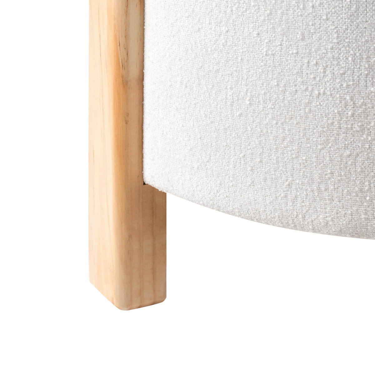 POUF Cremeweiß Terry - Weiß/Braun, Textil (53/43/53cm) - Beliani