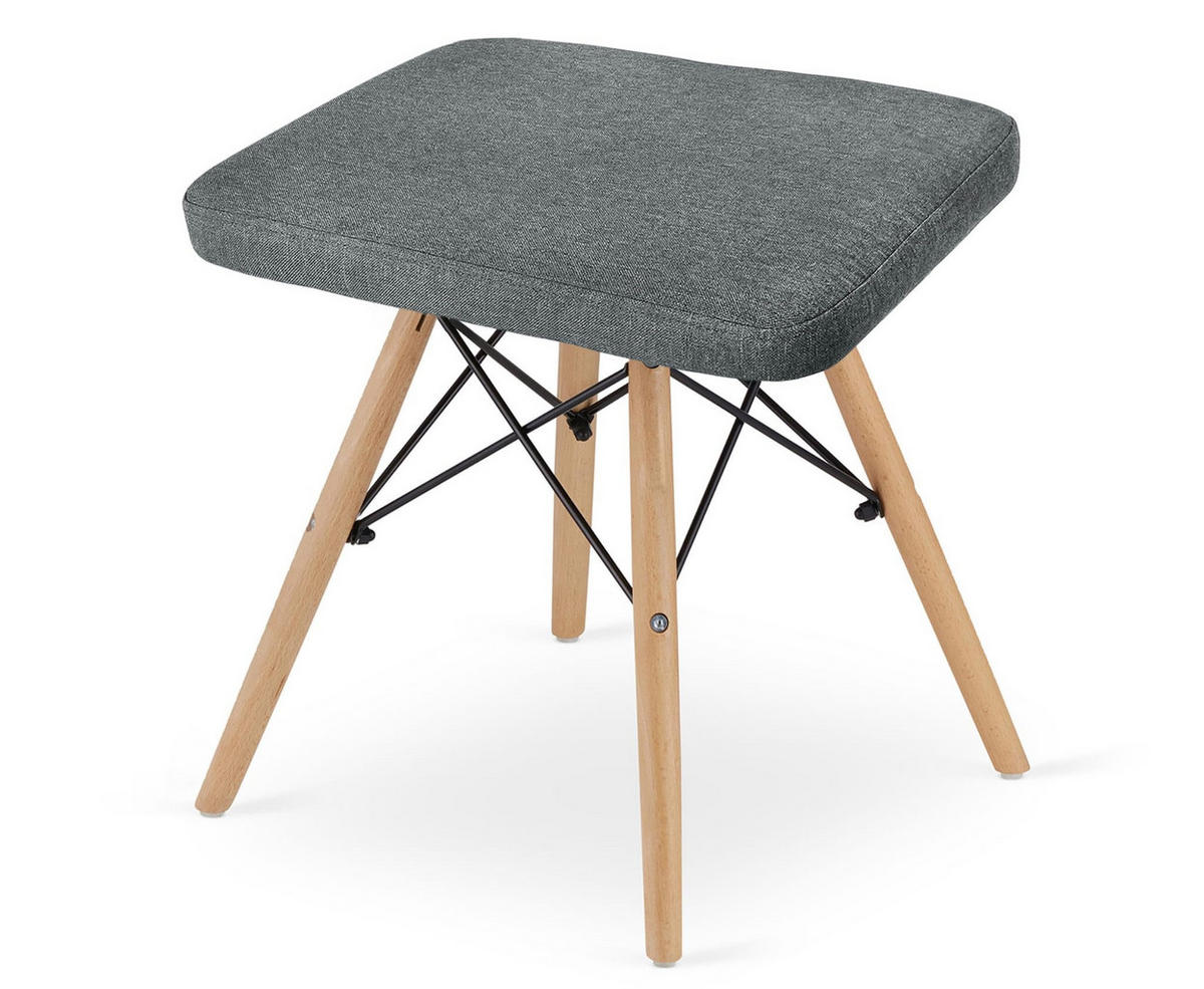 HOCKER 2er Set, Velours in Grau, für Wohnzimmer, Küche oder Büro - Grau, Textil (43/46/33cm) - Best For Home