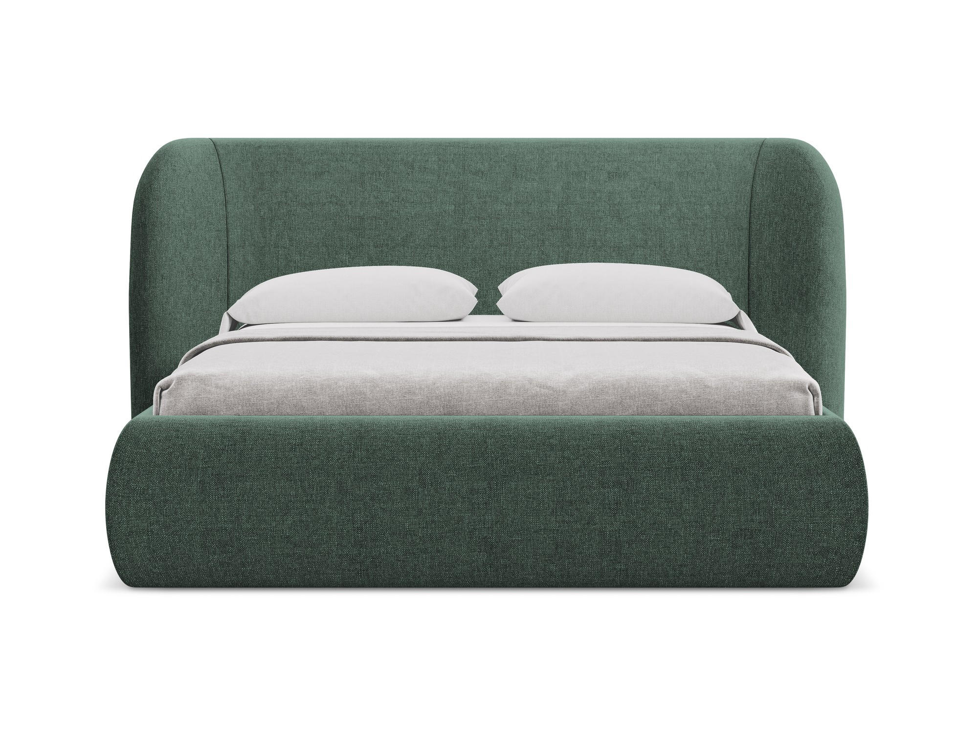 POLSTERBETT mit Bettkasten und Lattenrost 210x215 Grün - Schwarz/Grün, Kunststoff/Textil (160/200cm) - Makamii