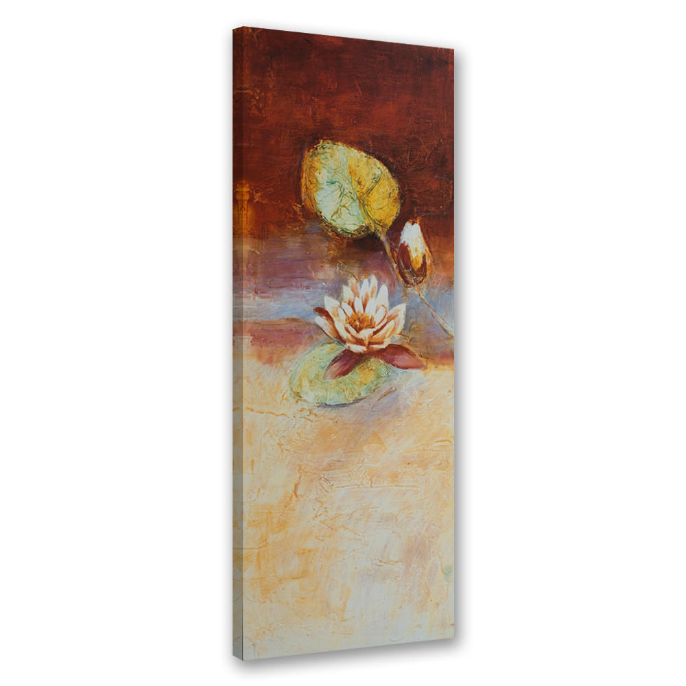 WANDBILD seerosenblüte gemalt - Braun, Textil (30/90cm) - Feeby