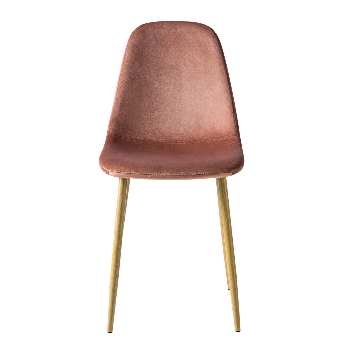 POLSTERSTUHL - Samt / Metall, Eiche Dekor - Rosa, Textil (44/87/53cm) - home24