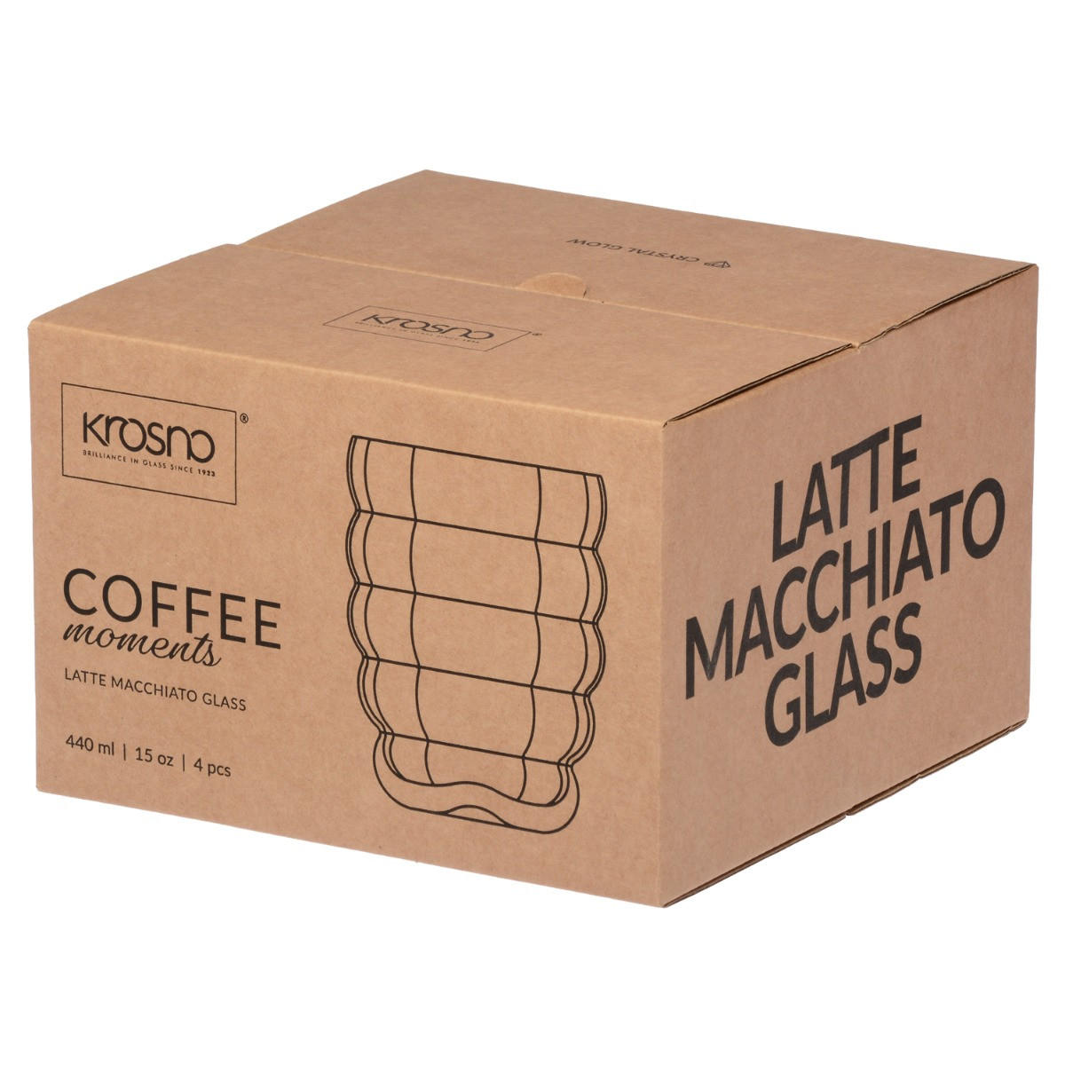 KAFFEE MOMENTS LATTE MACCHIATO, 4ER-SET, 440 ML - Transparent, Glas (8.5/10.5/8.5cm) - Krosno Glass