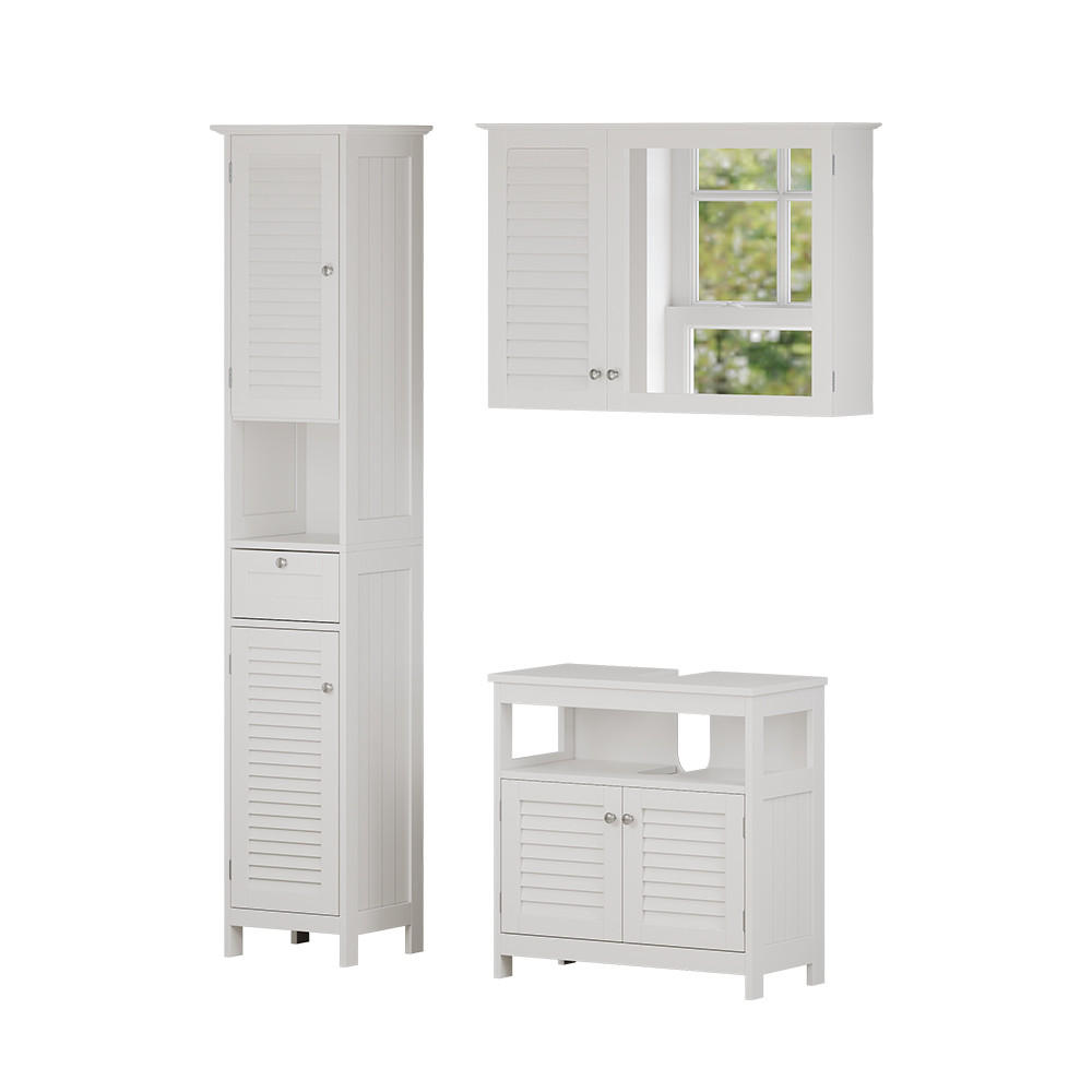 BADRUMSMÖBELSET Riad Vit 3 delar, alternativ 2 60/60/30 cm
