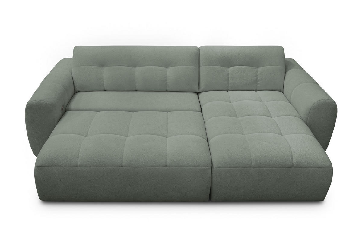 ECKSOFA LUMERO 4-Sitzer RECHTS, olive - Schwarz/Olivgrün, Holz/Textil (275/166cm) - Courtois Laville