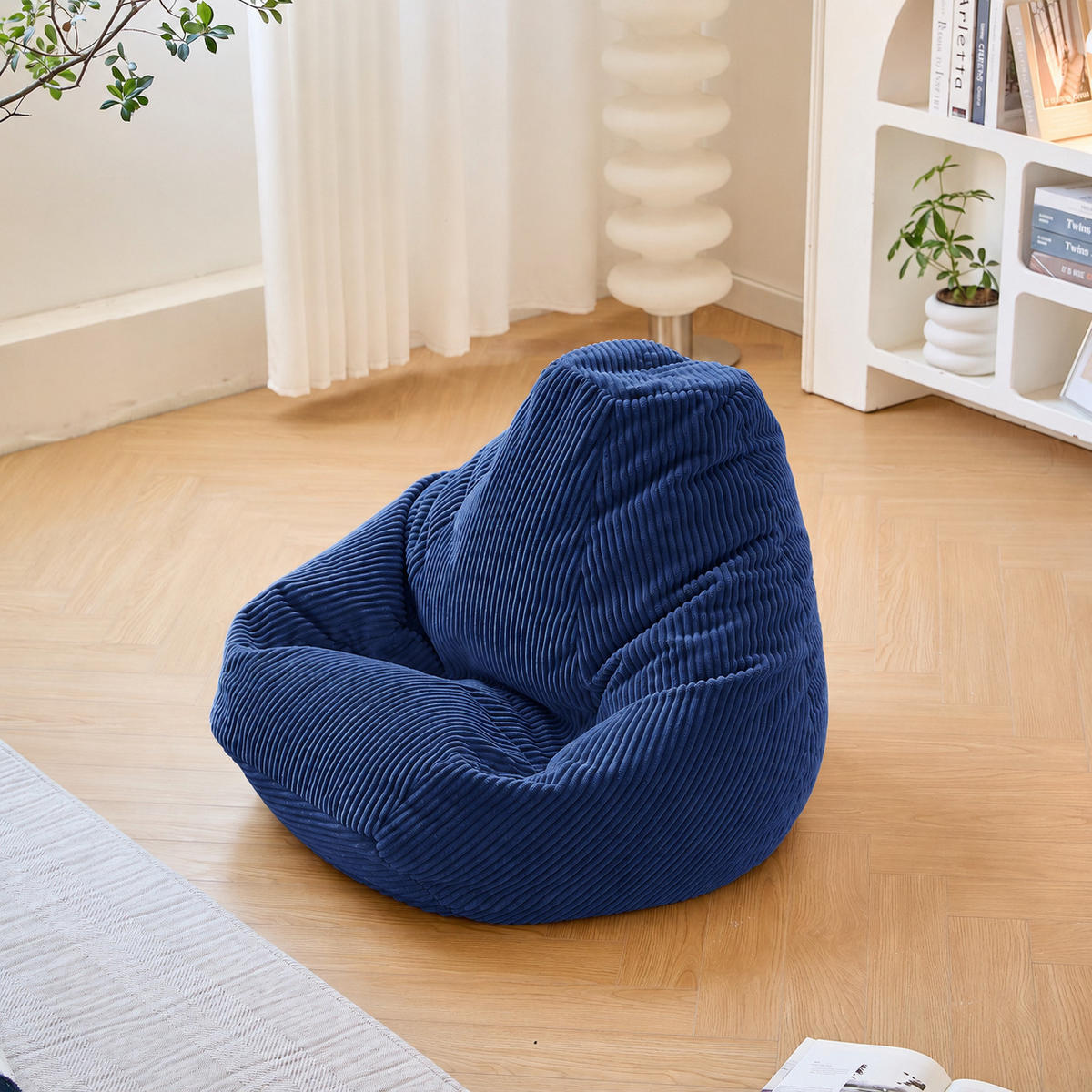 POUF kord Blau - Blau, Textil (90/73/84cm) - Nordlys